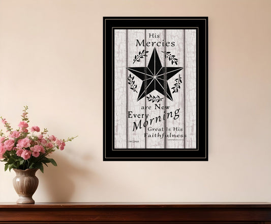 His Mercies are New Every Morning 3 Black Framed Print Wall Art - Homeroots