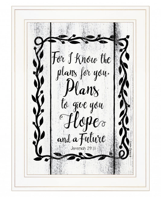 Plans to Give You Hope 1 White Framed Print Wall Art - Homeroots