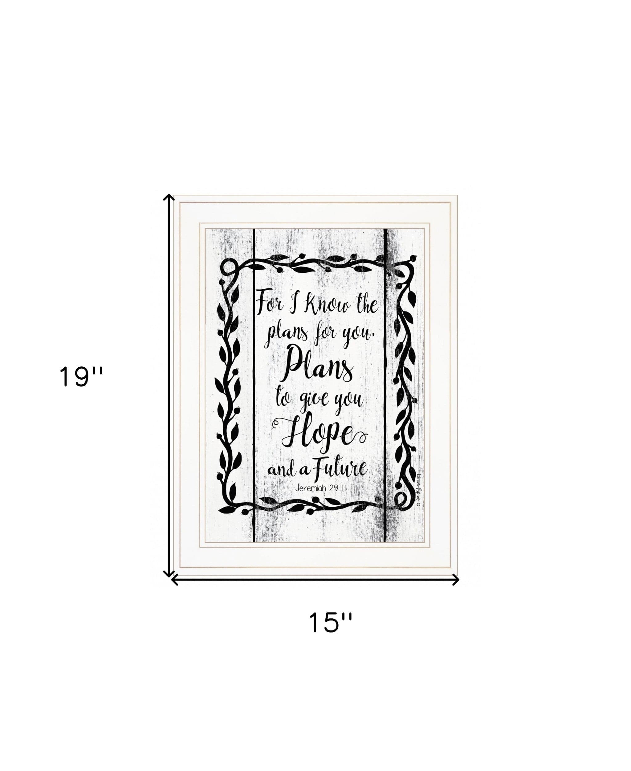 Plans to Give You Hope 1 White Framed Print Wall Art - Homeroots