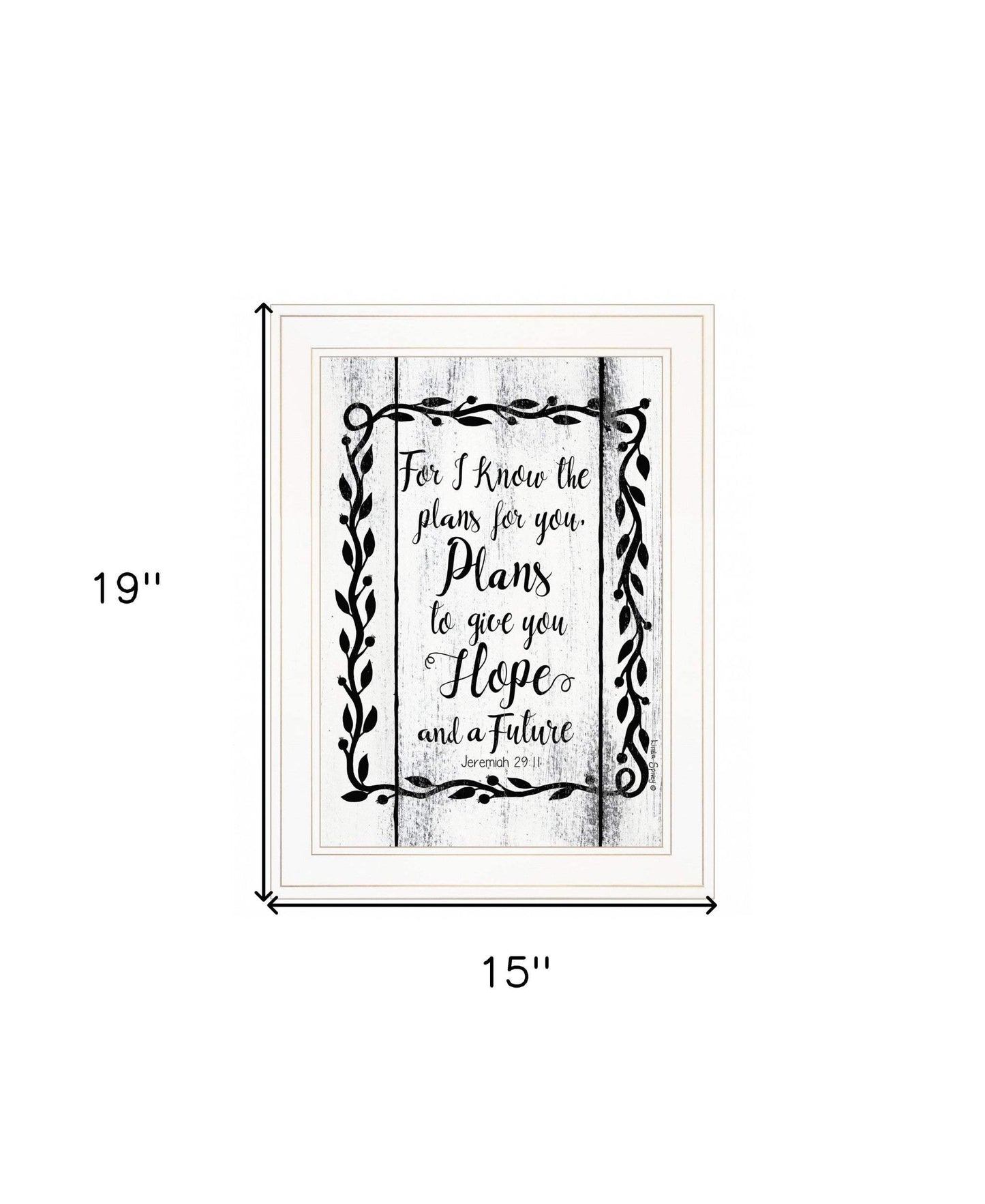 Plans to Give You Hope 1 White Framed Print Wall Art - Homeroots - Flyclothing LLC