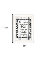 Plans to Give You Hope 1 White Framed Print Wall Art - Homeroots - Flyclothing LLC