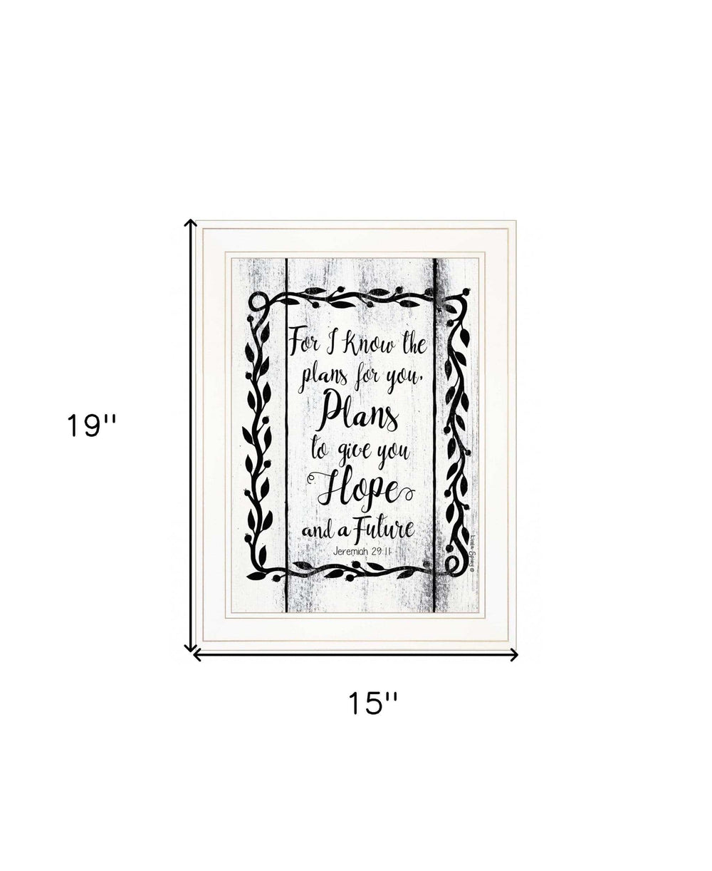 Plans to Give You Hope 1 White Framed Print Wall Art - Homeroots - Flyclothing LLC