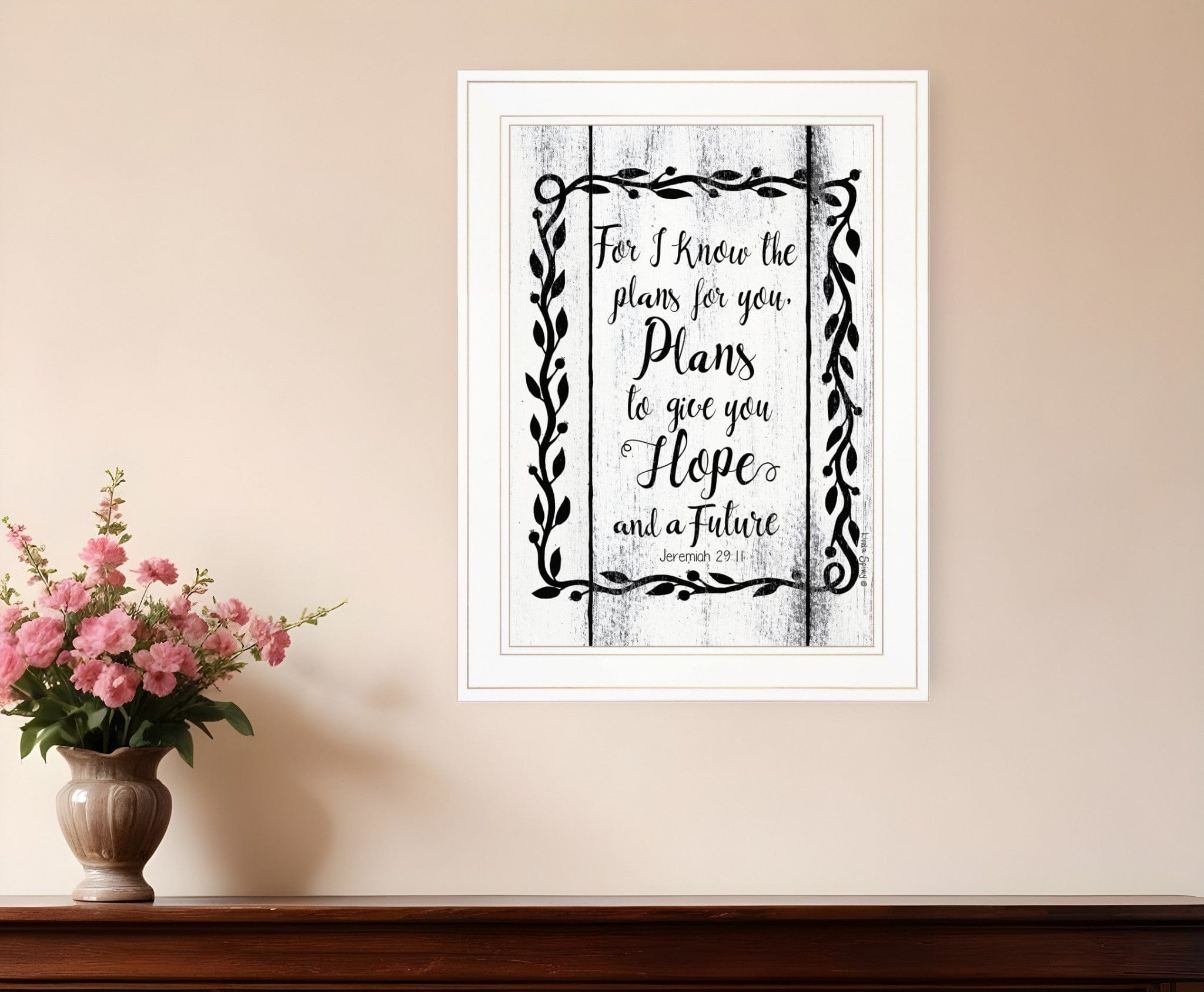 Plans to Give You Hope 1 White Framed Print Wall Art - Homeroots