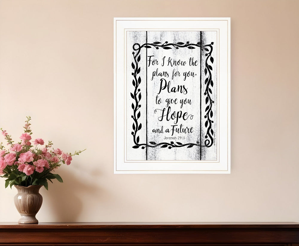 Plans to Give You Hope 1 White Framed Print Wall Art - Homeroots