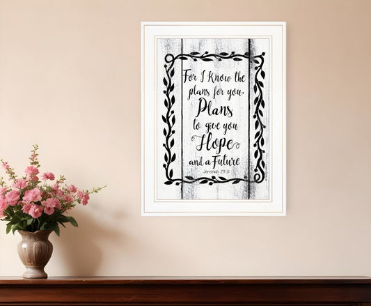 Plans to Give You Hope 1 White Framed Print Wall Art - Homeroots