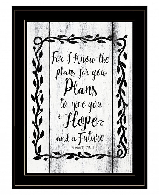 Plans to Give You Hope 2 Black Framed Print Wall Art - Homeroots