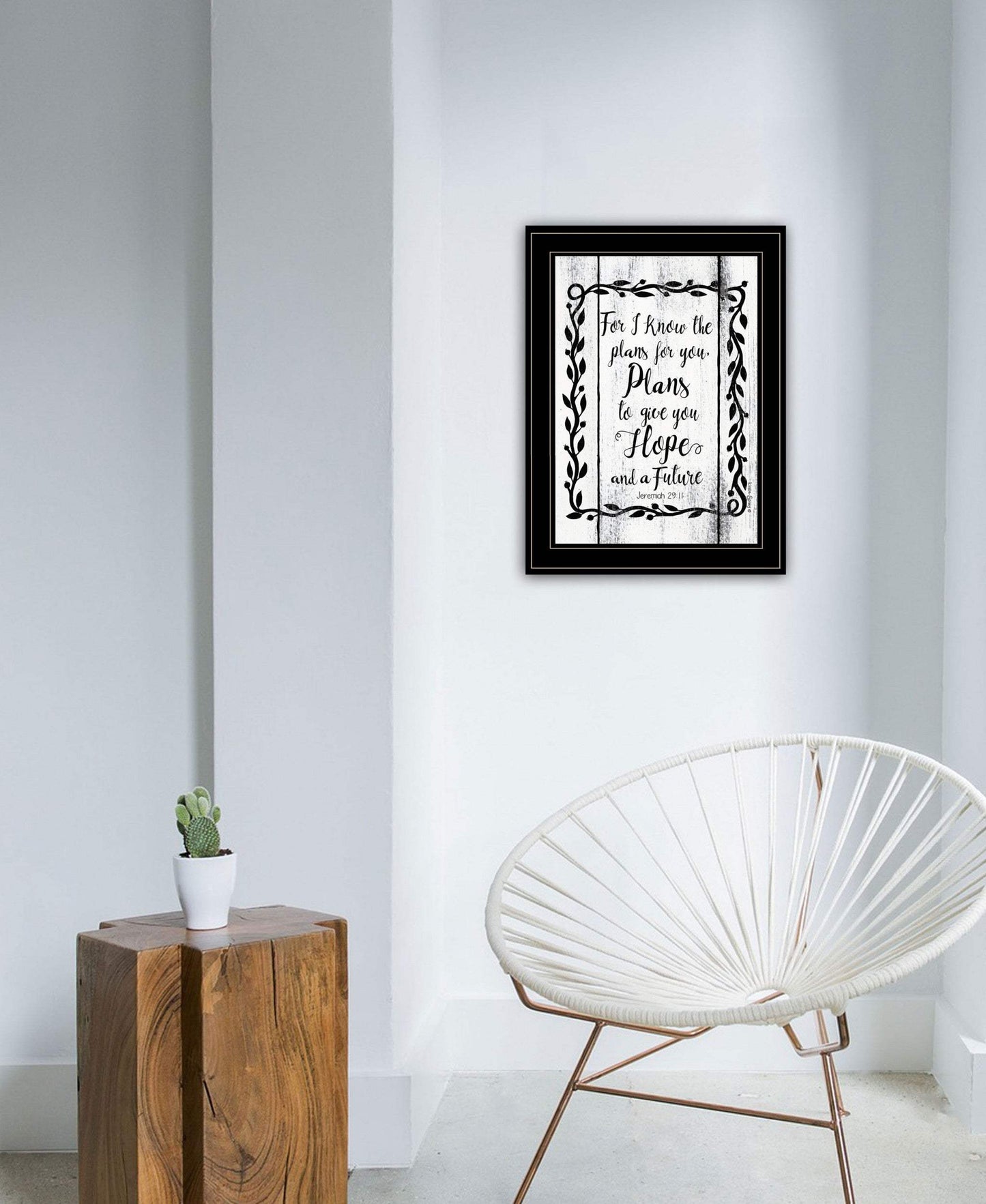 Plans to Give You Hope 2 Black Framed Print Wall Art - Homeroots - Flyclothing LLC