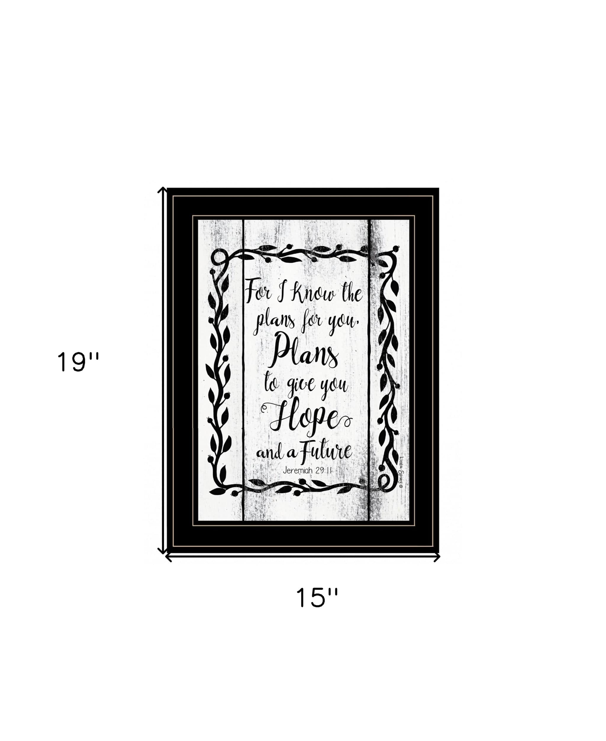Plans to Give You Hope 2 Black Framed Print Wall Art - Homeroots