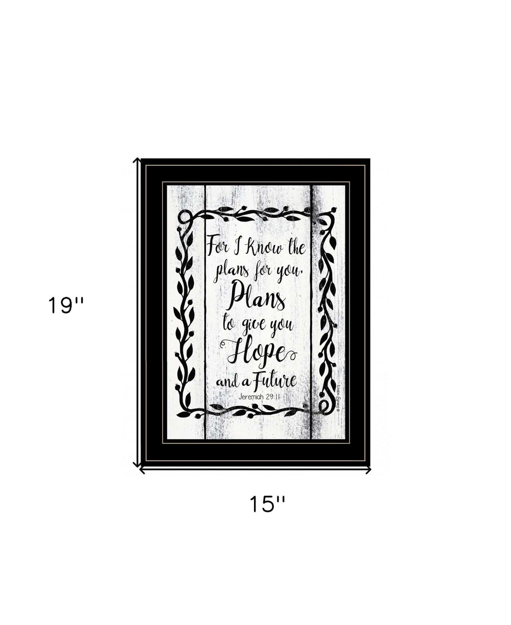 Plans to Give You Hope 2 Black Framed Print Wall Art - Homeroots - Flyclothing LLC