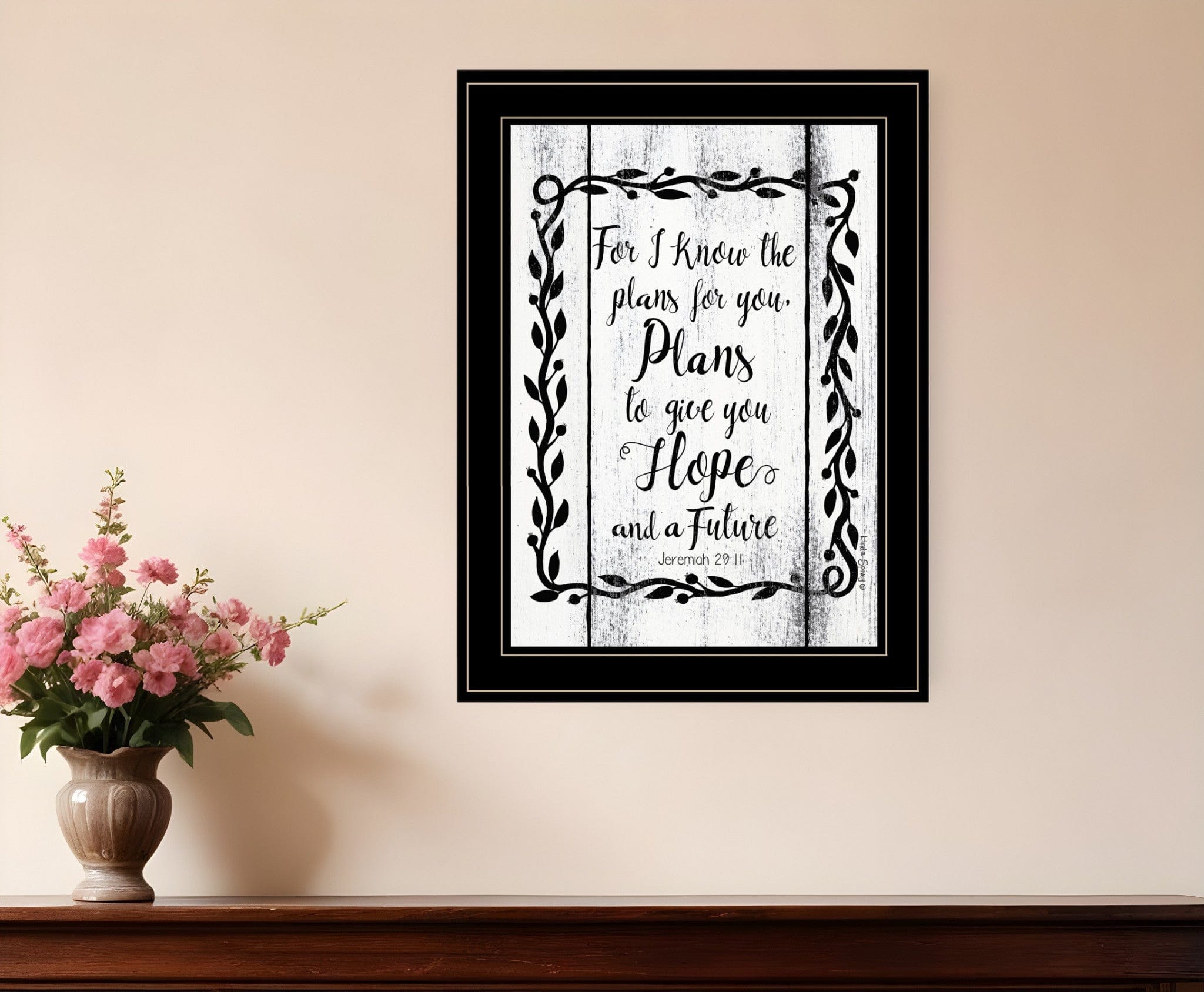 Plans to Give You Hope 2 Black Framed Print Wall Art - Homeroots