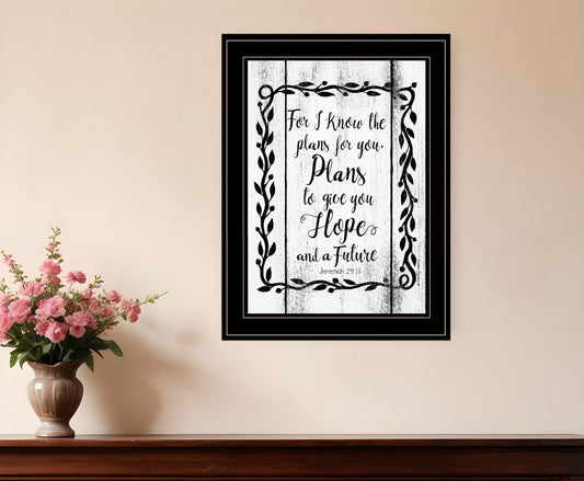 Plans to Give You Hope 2 Black Framed Print Wall Art - Homeroots