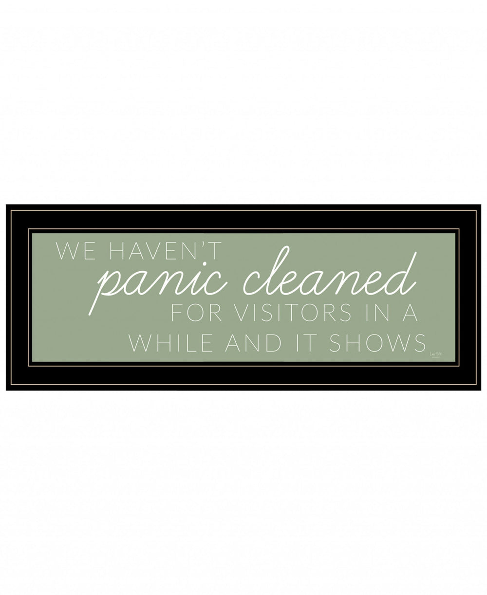 Panic Cleaned 2 Black Framed Print Wall Art - Homeroots
