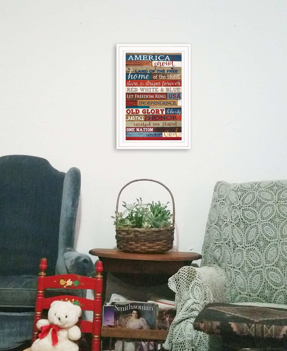 America Proud 2 White Framed Print Wall Art - Homeroots - Flyclothing LLC