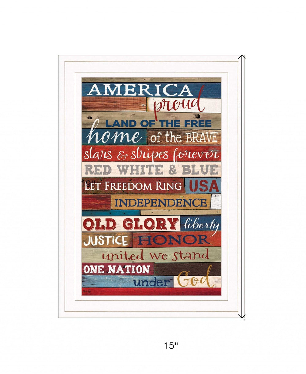 America Proud 2 White Framed Print Wall Art - Homeroots - Flyclothing LLC