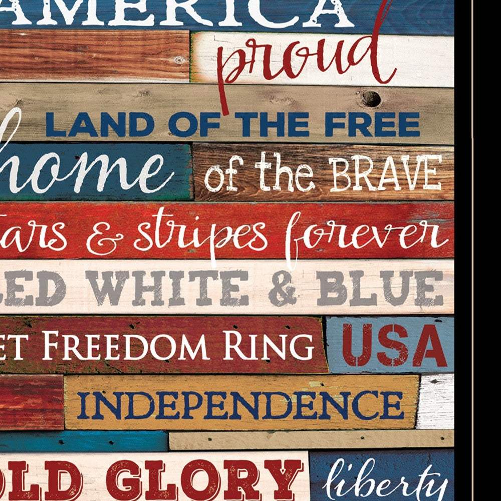 America Proud Black Framed Print Wall Art - Homeroots - Flyclothing LLC