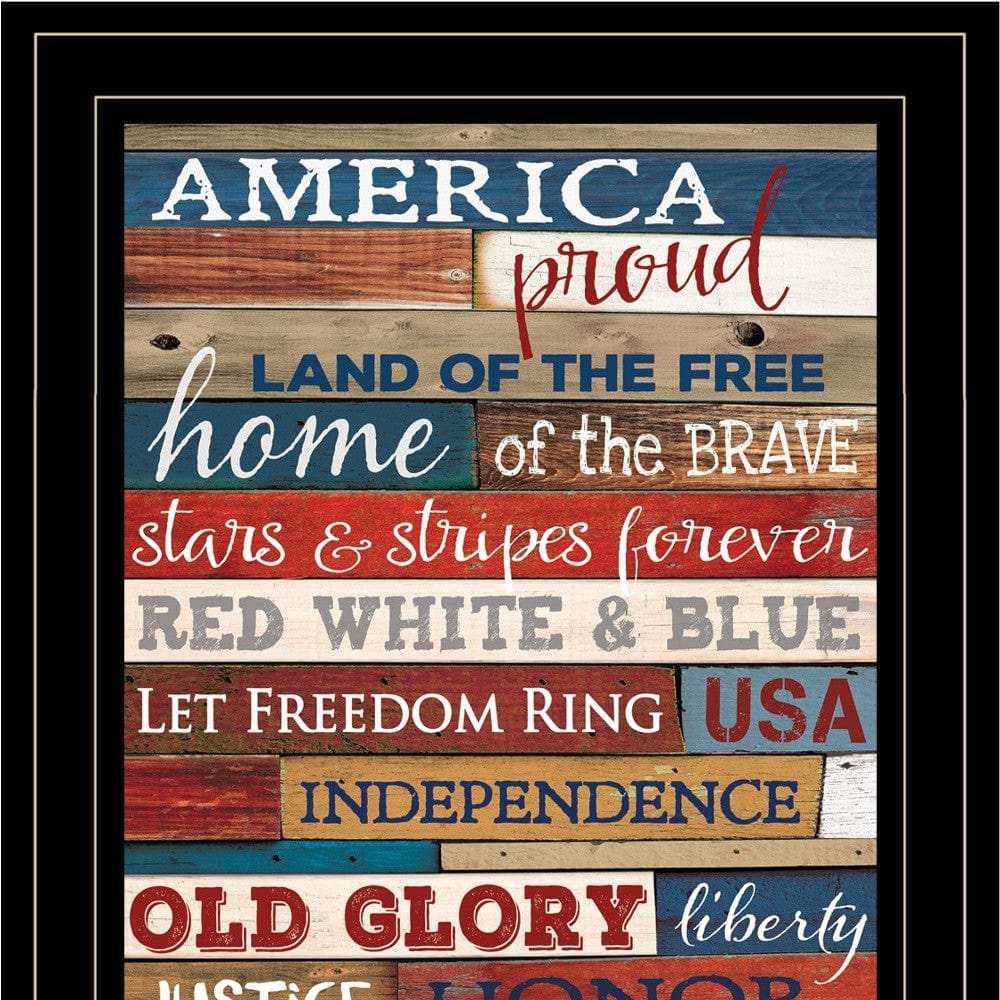 America Proud Black Framed Print Wall Art - Homeroots - Flyclothing LLC