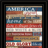 America Proud Black Framed Print Wall Art - Homeroots