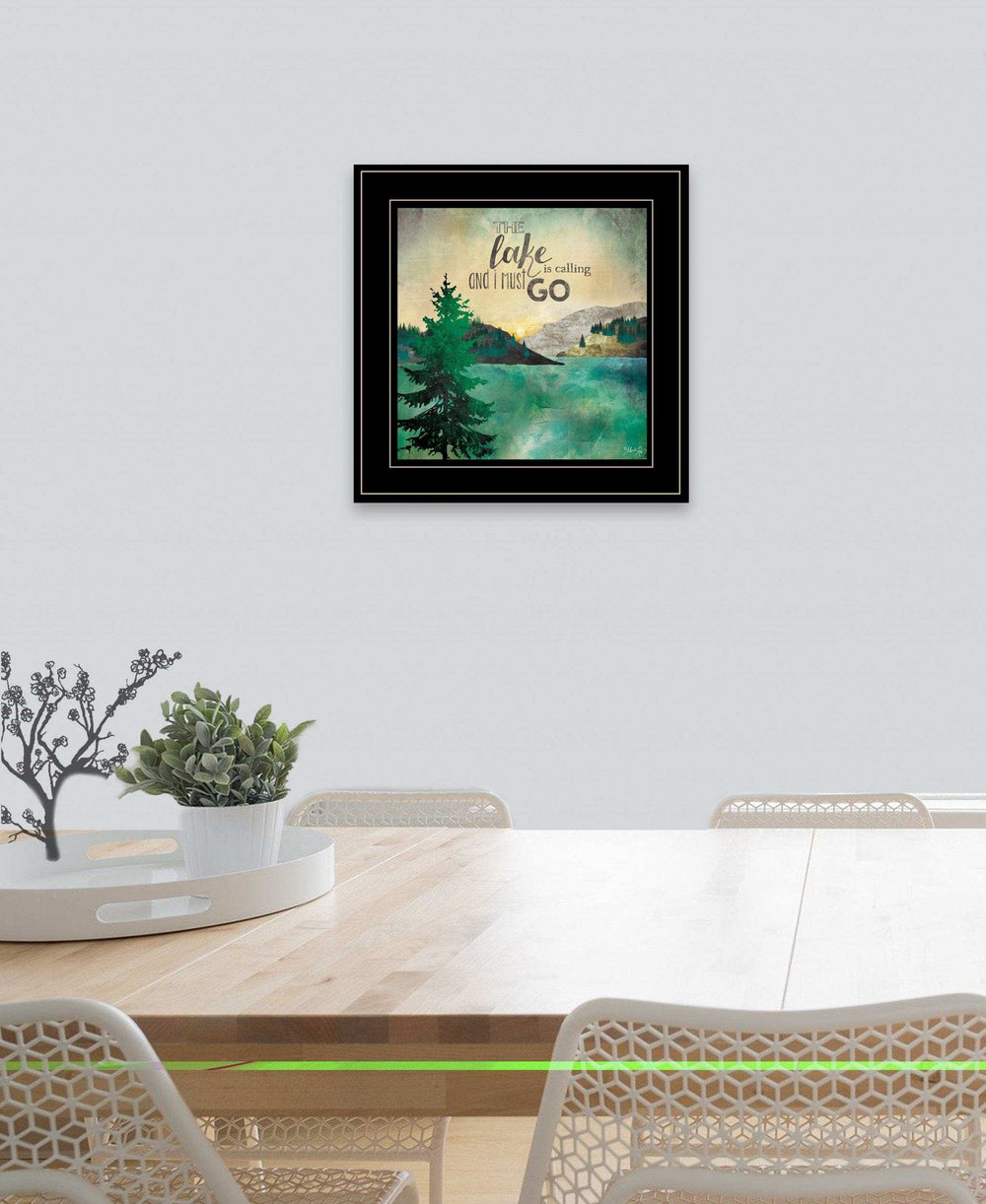 The Lake is Calling 2 Black Framed Print Wall Art - Homeroots - Flyclothing LLC