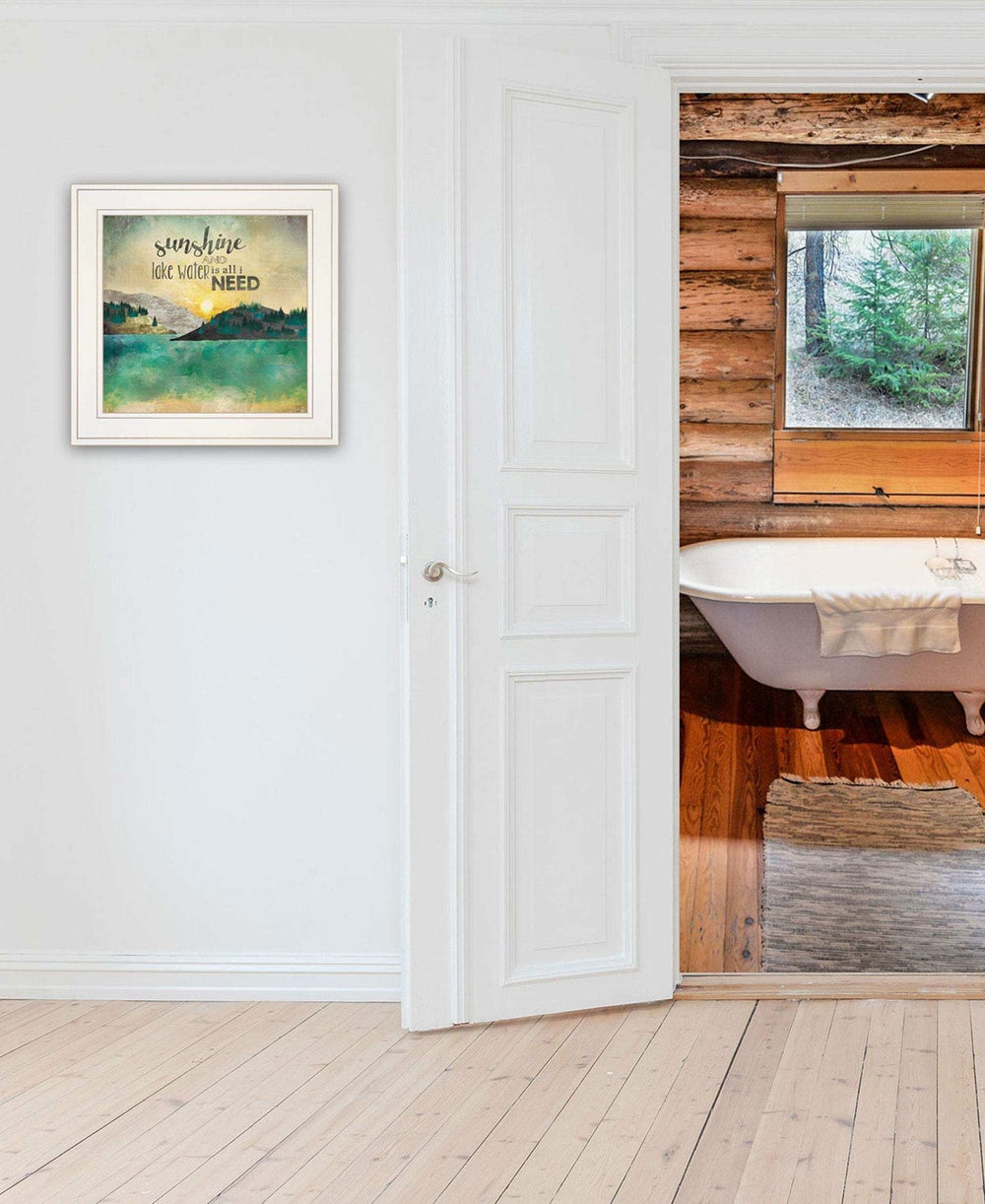 Sunshine And Lake Water 2 White Framed Print Wall Art - Homeroots - Flyclothing LLC