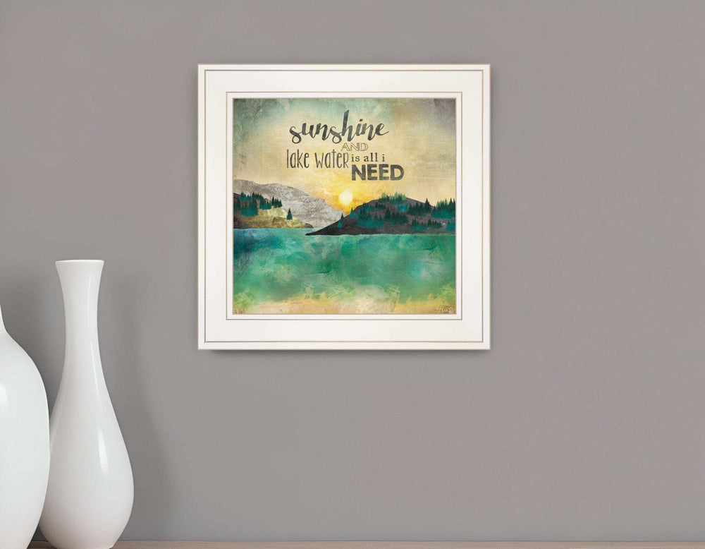 Sunshine And Lake Water 2 White Framed Print Wall Art - Homeroots - Flyclothing LLC