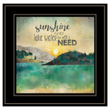 Sunshine And Lake Water 3 Black Framed Print Wall Art - Homeroots