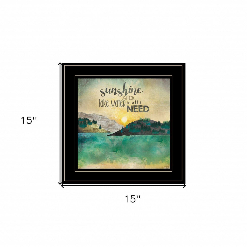 Sunshine And Lake Water 3 Black Framed Print Wall Art - Homeroots - Flyclothing LLC