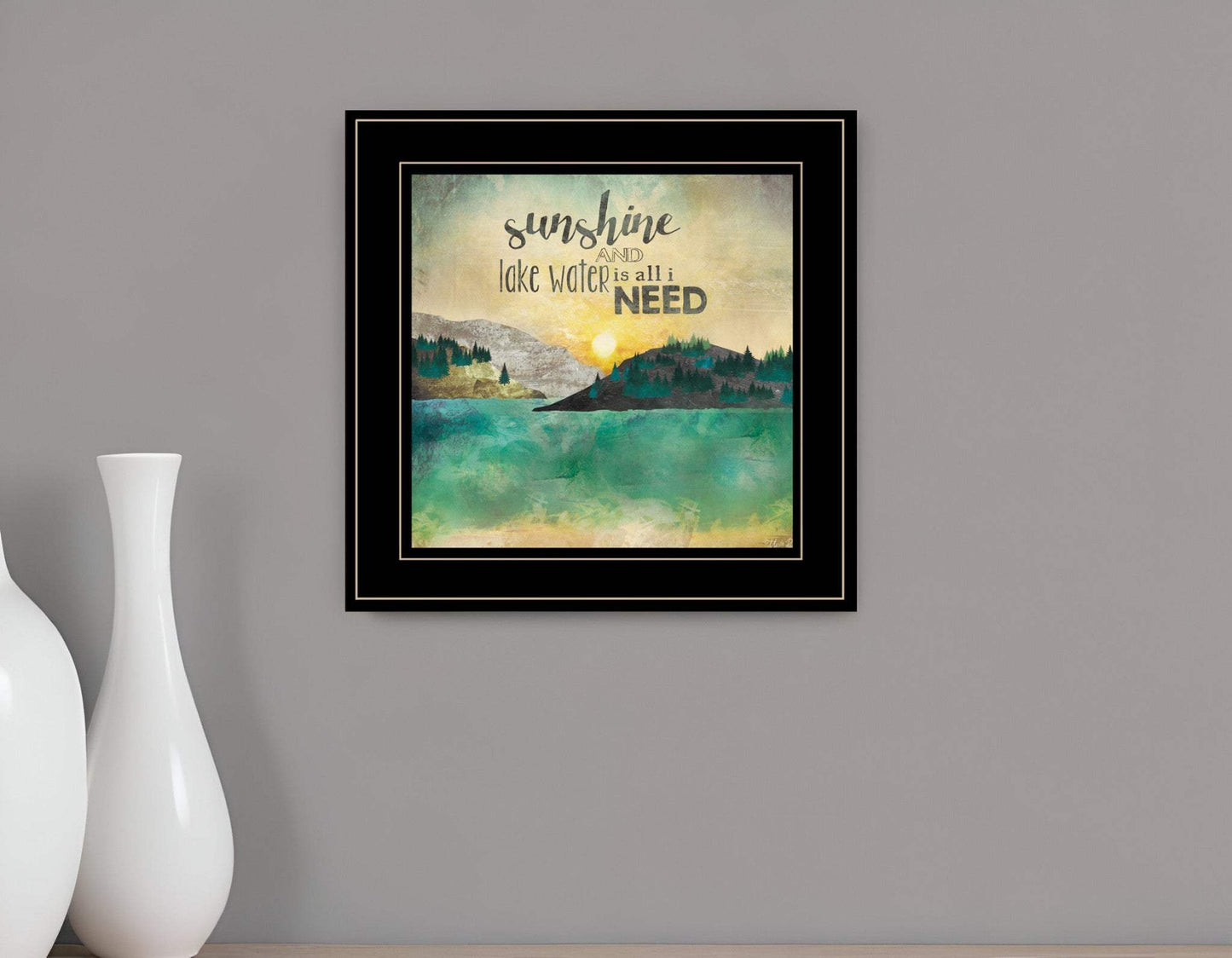 Sunshine And Lake Water 3 Black Framed Print Wall Art - Homeroots - Flyclothing LLC