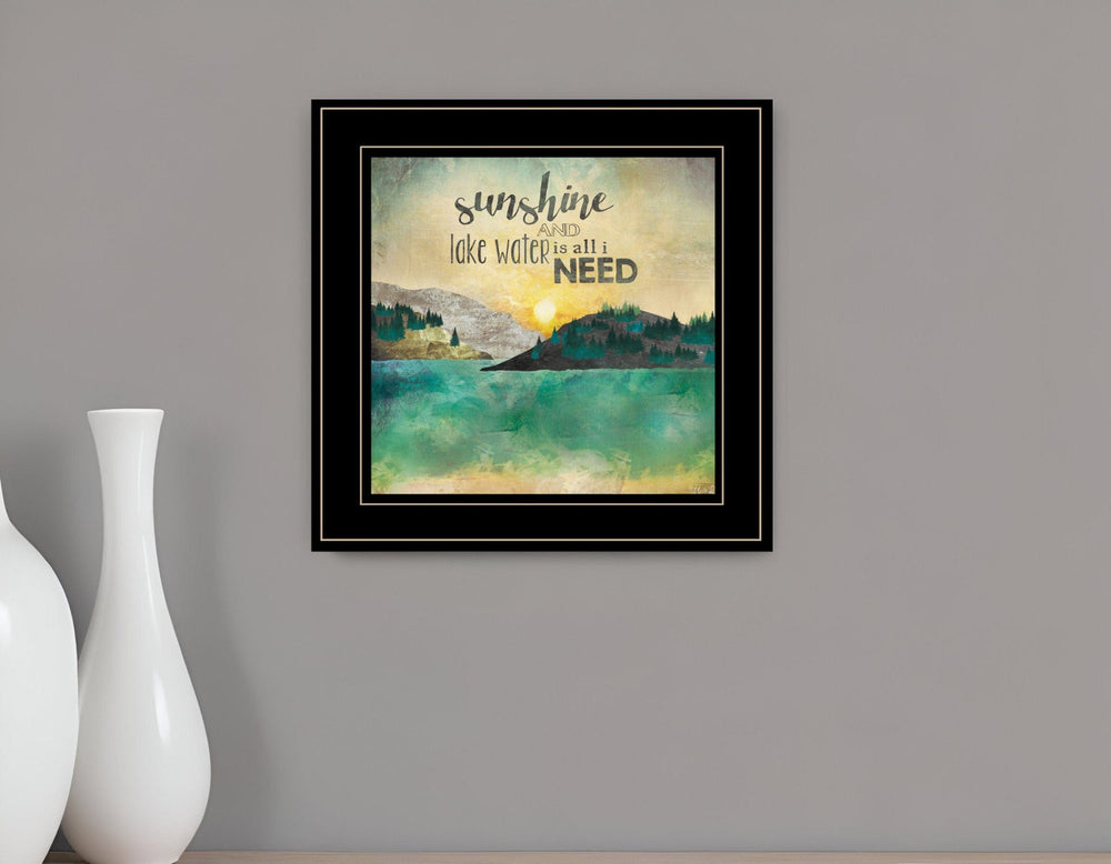 Sunshine And Lake Water 3 Black Framed Print Wall Art - Homeroots
