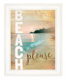 Beach Please 1 White Framed Print Wall Art - Homeroots