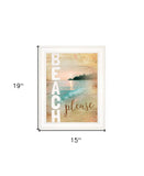 Beach Please 1 White Framed Print Wall Art - Homeroots - Flyclothing LLC