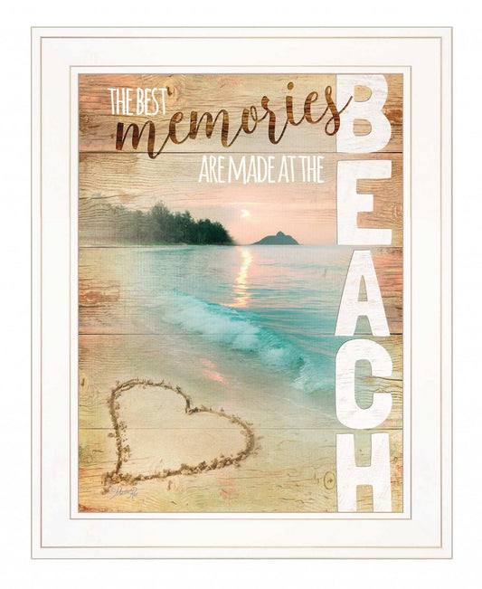 Beach Memories 1 White Framed Print Wall Art - Homeroots - Flyclothing LLC