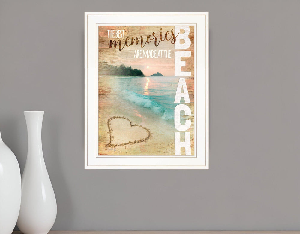 Beach Memories 1 White Framed Print Wall Art - Homeroots