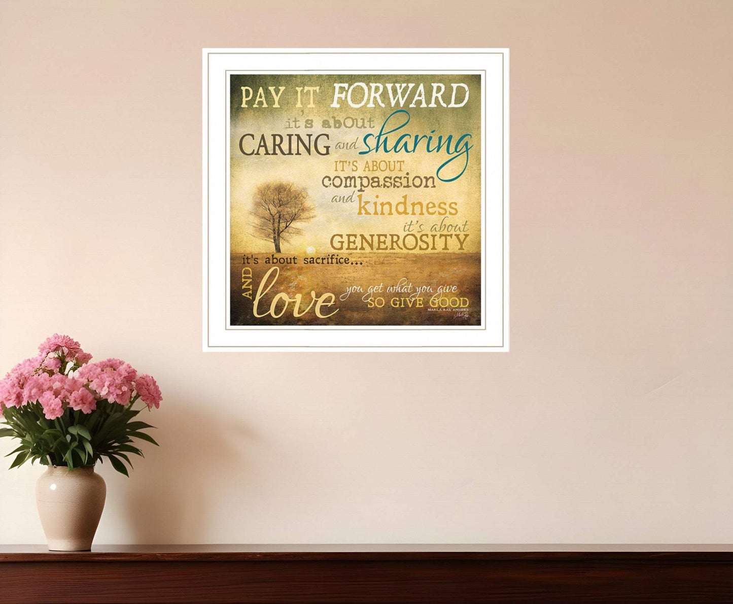Meaning of Pay it Forward 1 White Framed Print Wall Art - Homeroots - Flyclothing LLC