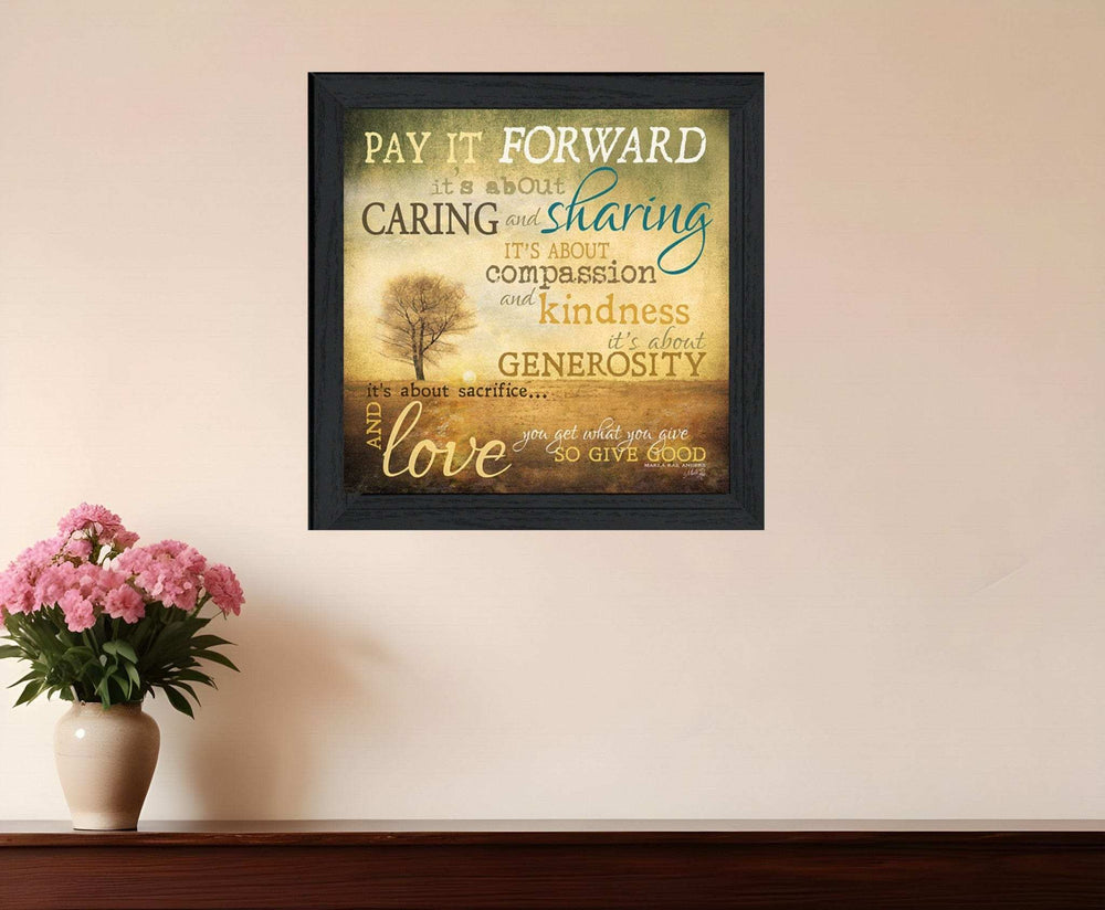 Meaning of Pay it Forward 2 Black Framed Print Wall Art - Homeroots - Flyclothing LLC