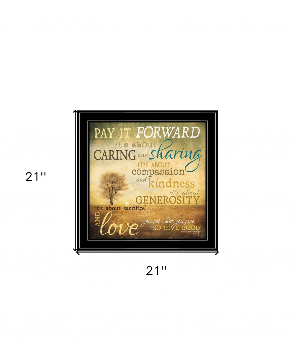 Meaning of Pay it Forward 3 Black Framed Print Wall Art - Homeroots - Flyclothing LLC