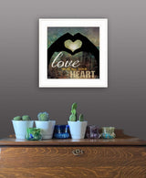 Love with all Your Heart 3 White Framed Print Wall Art - Homeroots - Flyclothing LLC
