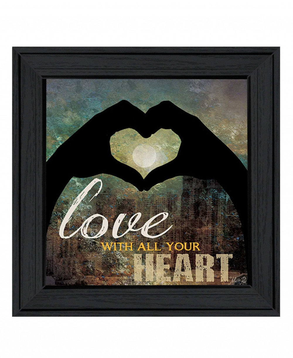 Love with all Your Heart 4 Black Framed Print Wall Art - Homeroots - Flyclothing LLC