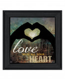 Love with all Your Heart 4 Black Framed Print Wall Art - Homeroots