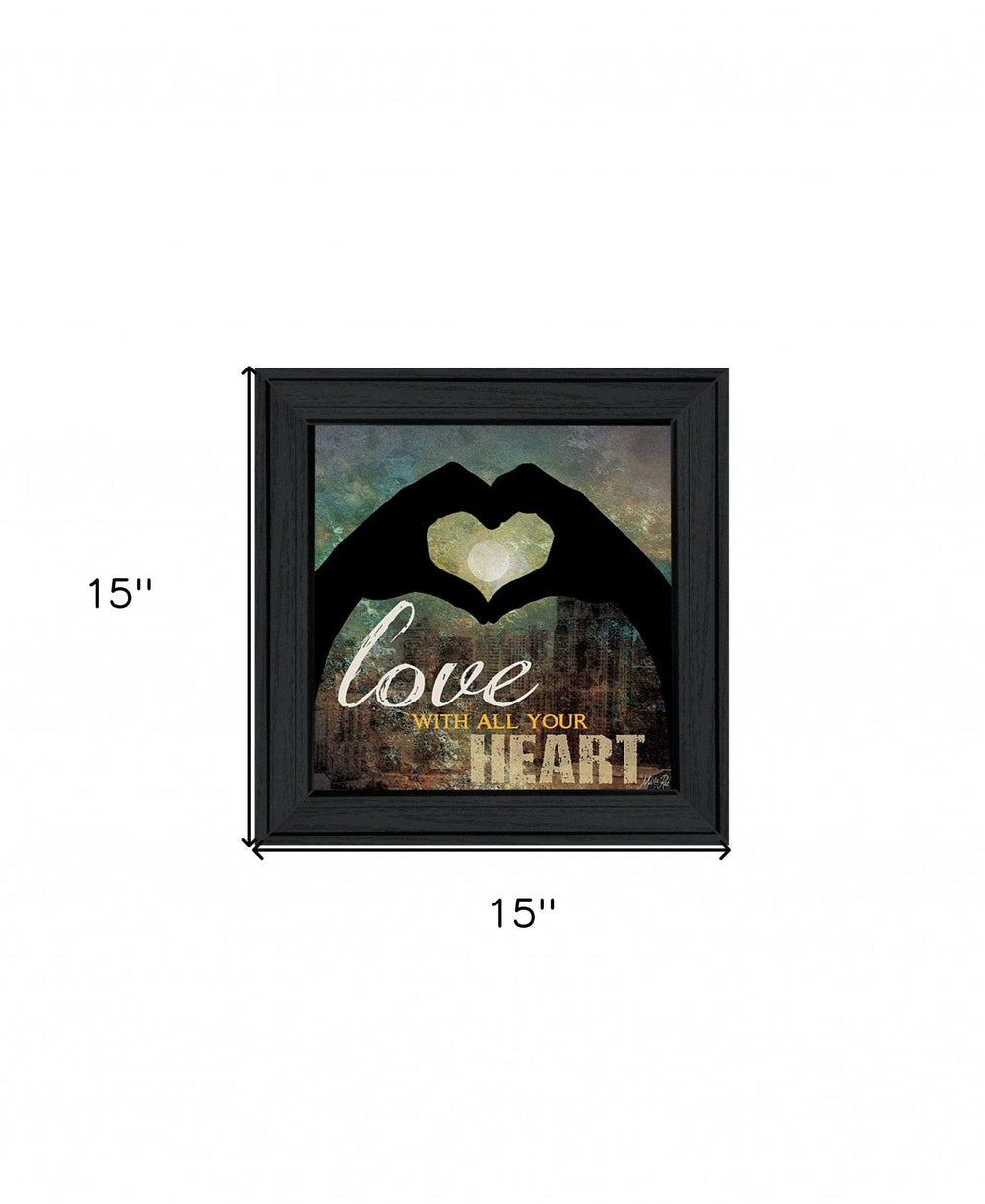 Love with all Your Heart 4 Black Framed Print Wall Art - Homeroots - Flyclothing LLC
