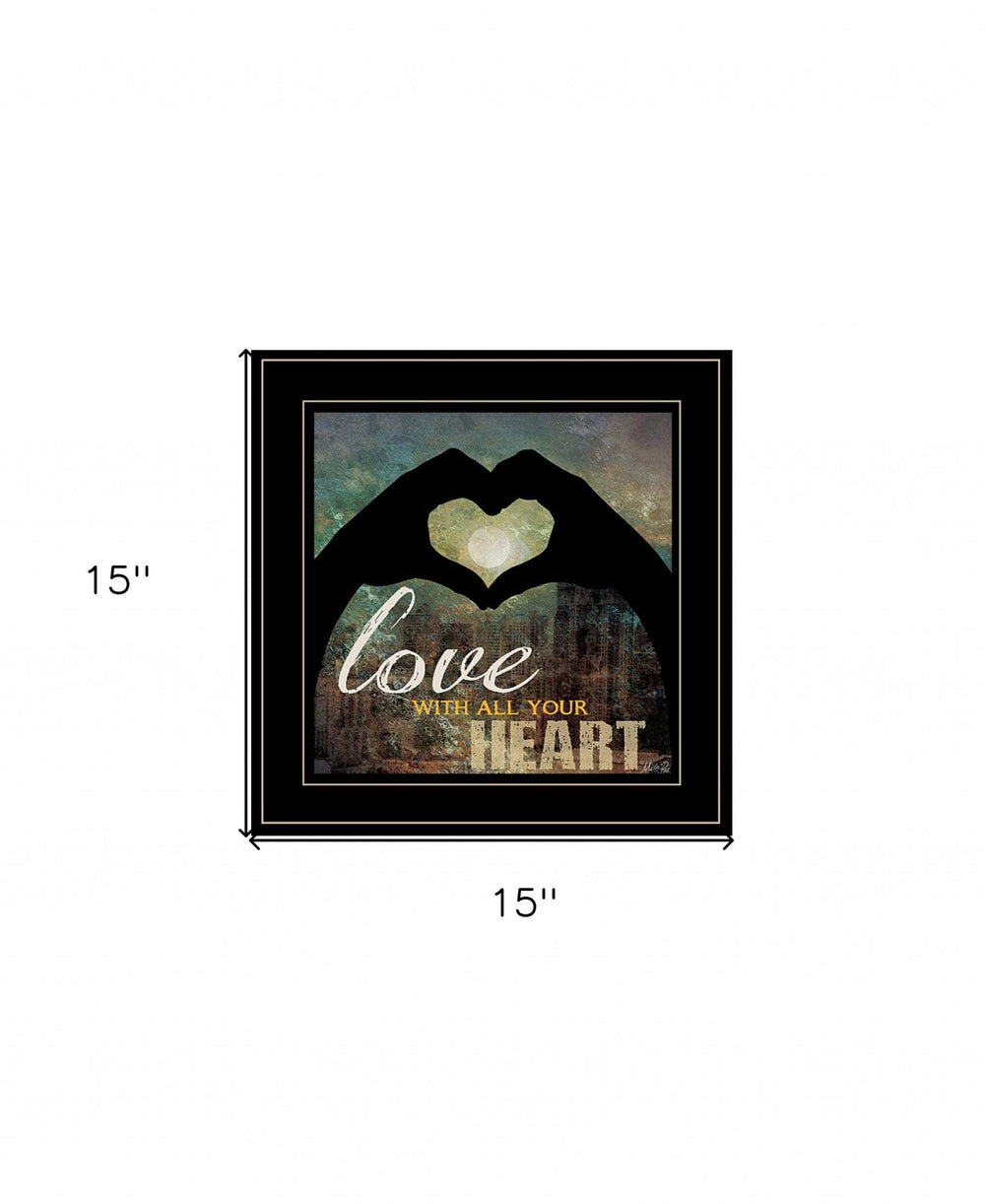 Love with all Your Heart 5 Black Framed Print Wall Art - Homeroots - Flyclothing LLC