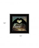Love with all Your Heart 5 Black Framed Print Wall Art - Homeroots