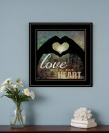 Love with all Your Heart 5 Black Framed Print Wall Art - Homeroots - Flyclothing LLC