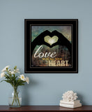 Love with all Your Heart 5 Black Framed Print Wall Art - Homeroots