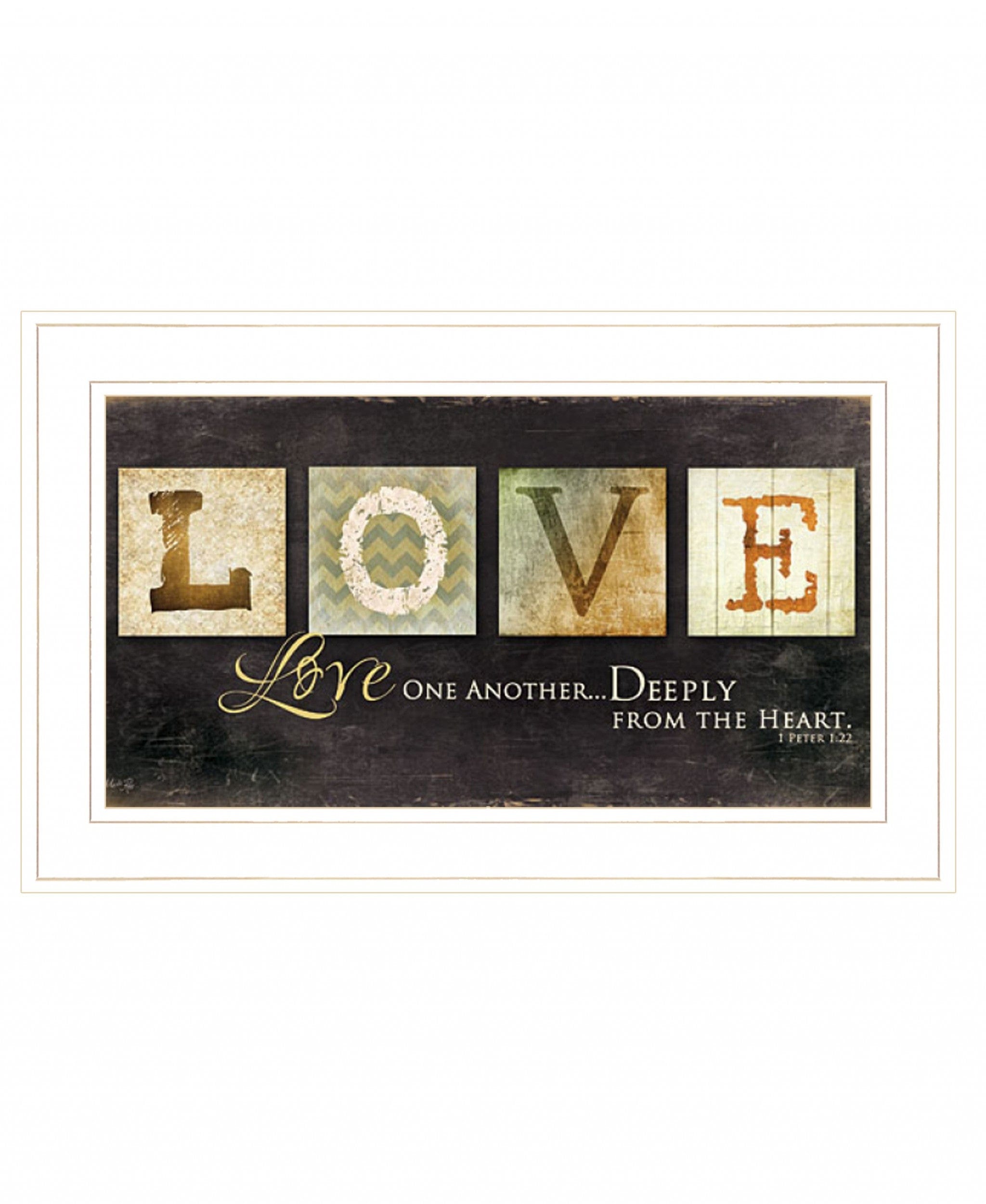 Love One Another 1 White Framed Print Wall Art - Homeroots