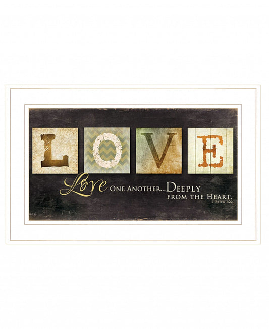 Love One Another 1 White Framed Print Wall Art - Homeroots
