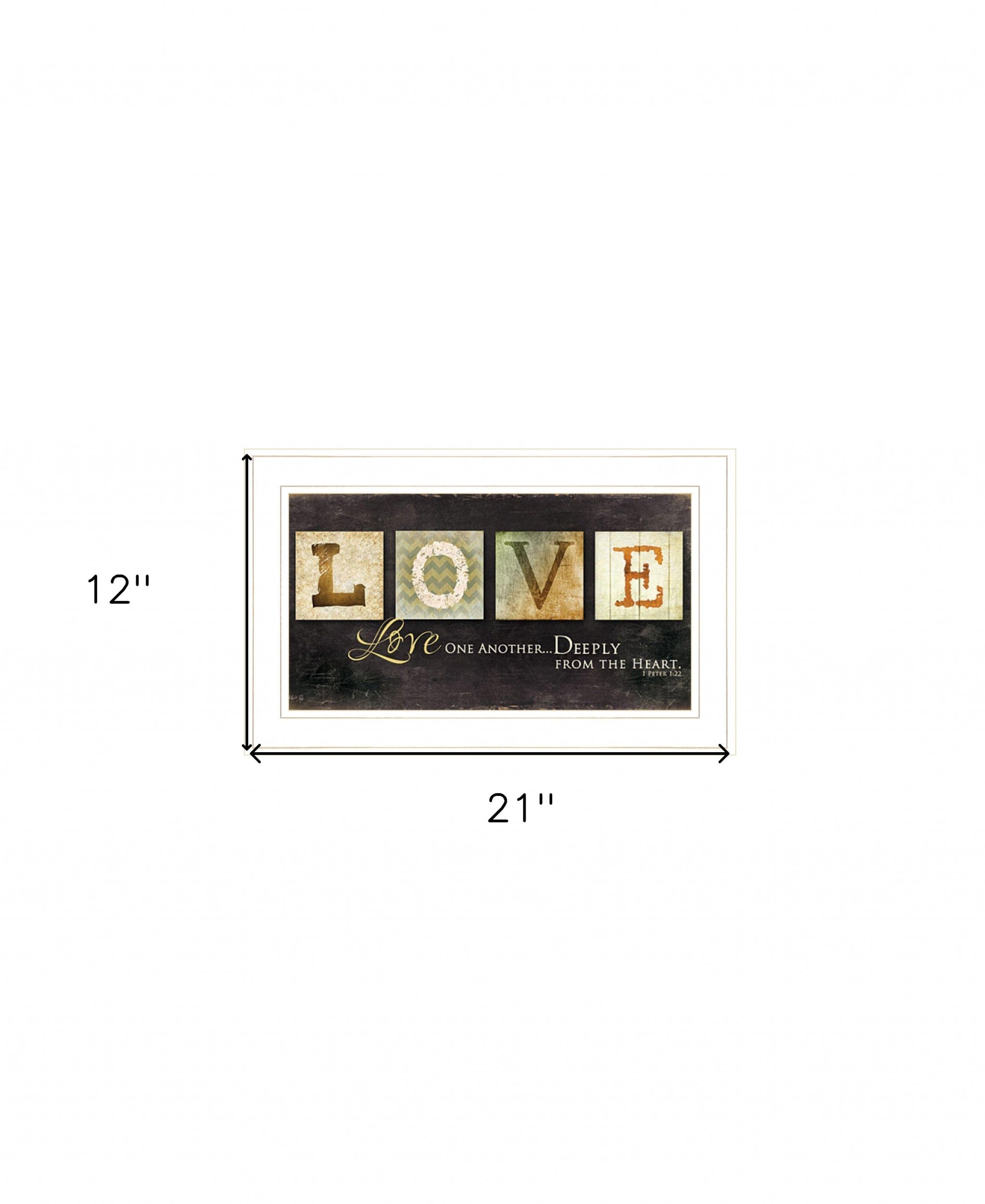 Love One Another 1 White Framed Print Wall Art - Homeroots