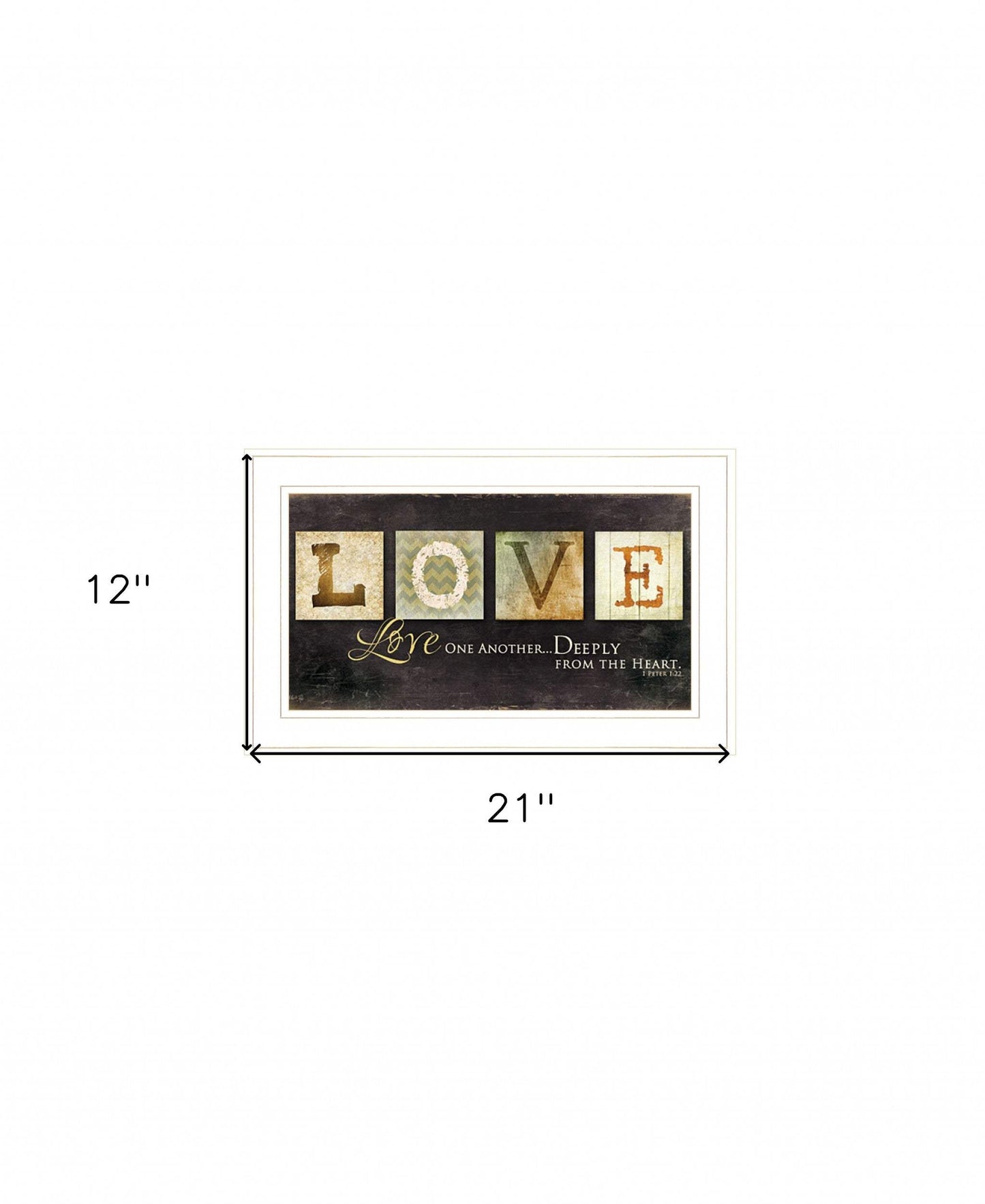 Love One Another 1 White Framed Print Wall Art - Homeroots - Flyclothing LLC