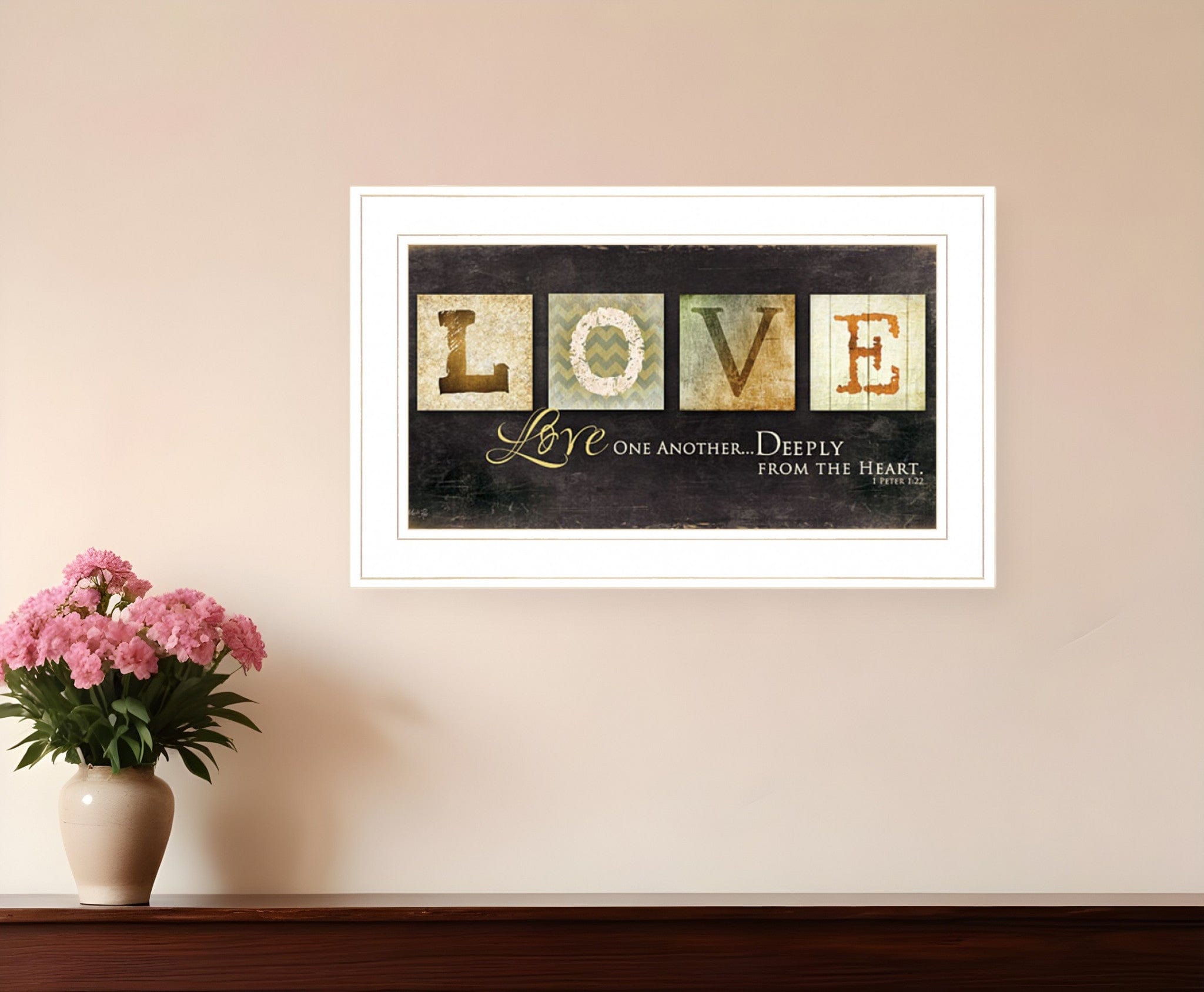 Love One Another 1 White Framed Print Wall Art - Homeroots