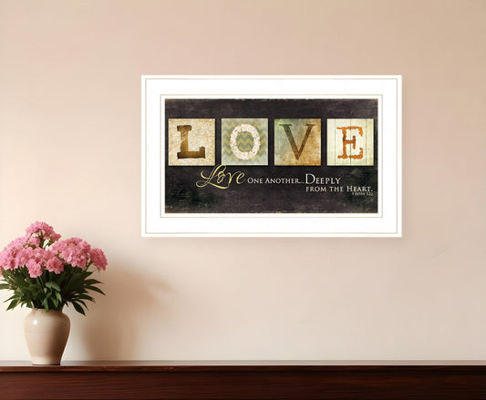 Love One Another 1 White Framed Print Wall Art - Homeroots