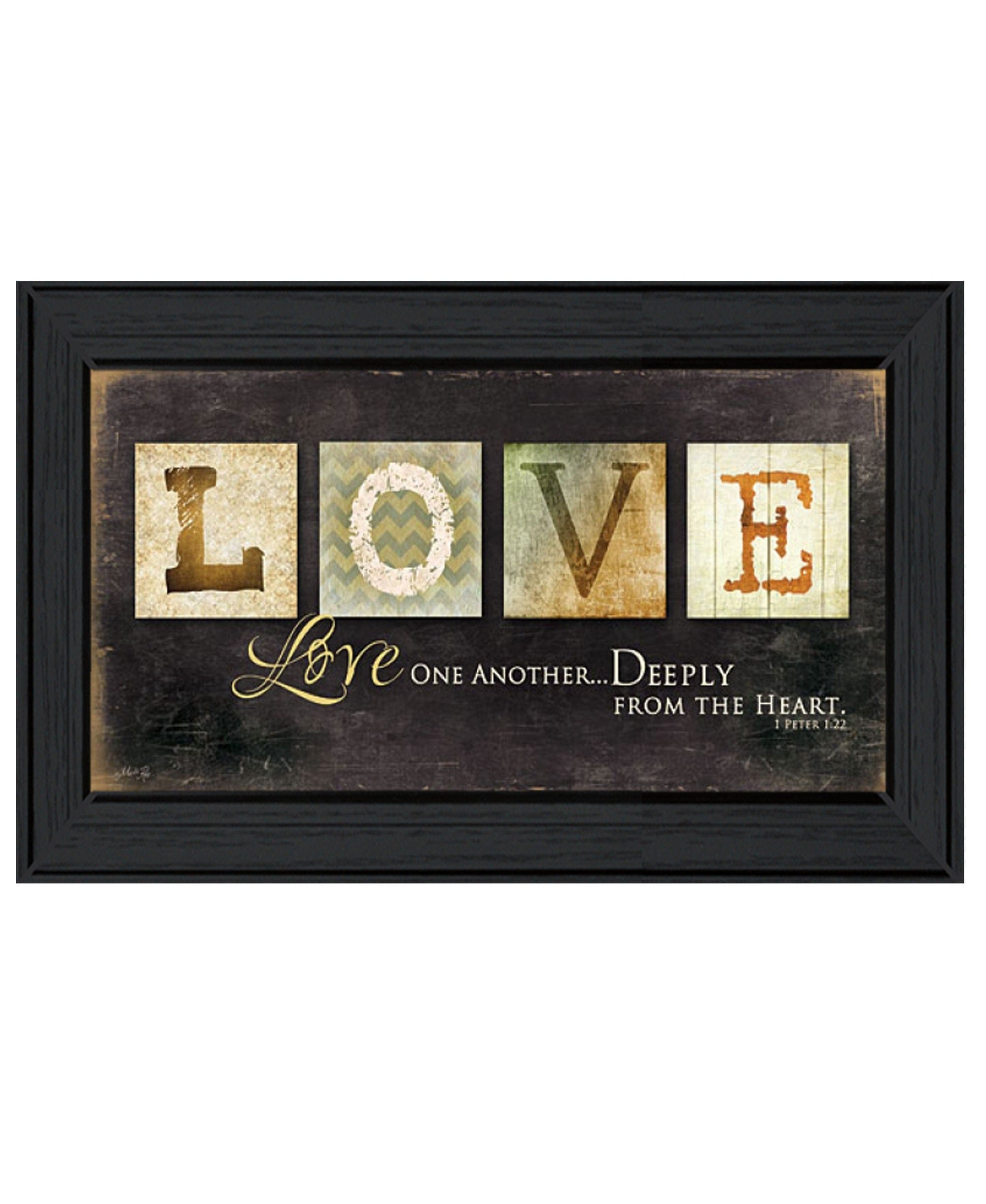 Love One Another 2 Black Framed Print Wall Art - Homeroots